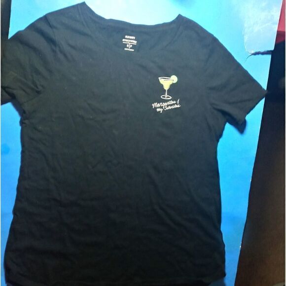 Old Navy EveryWear "Margaritas My Senoritas" Logo T Shirt -Small/Petite - Picture 1 of 3